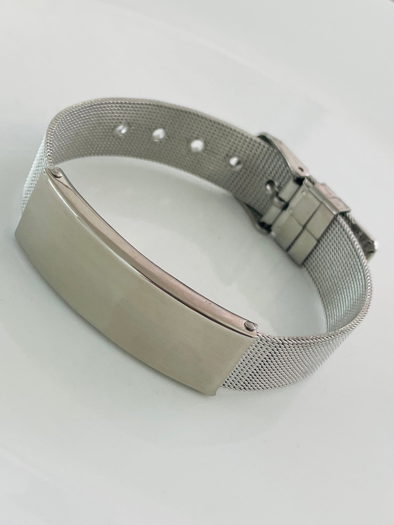 Silver men's belt bracelet