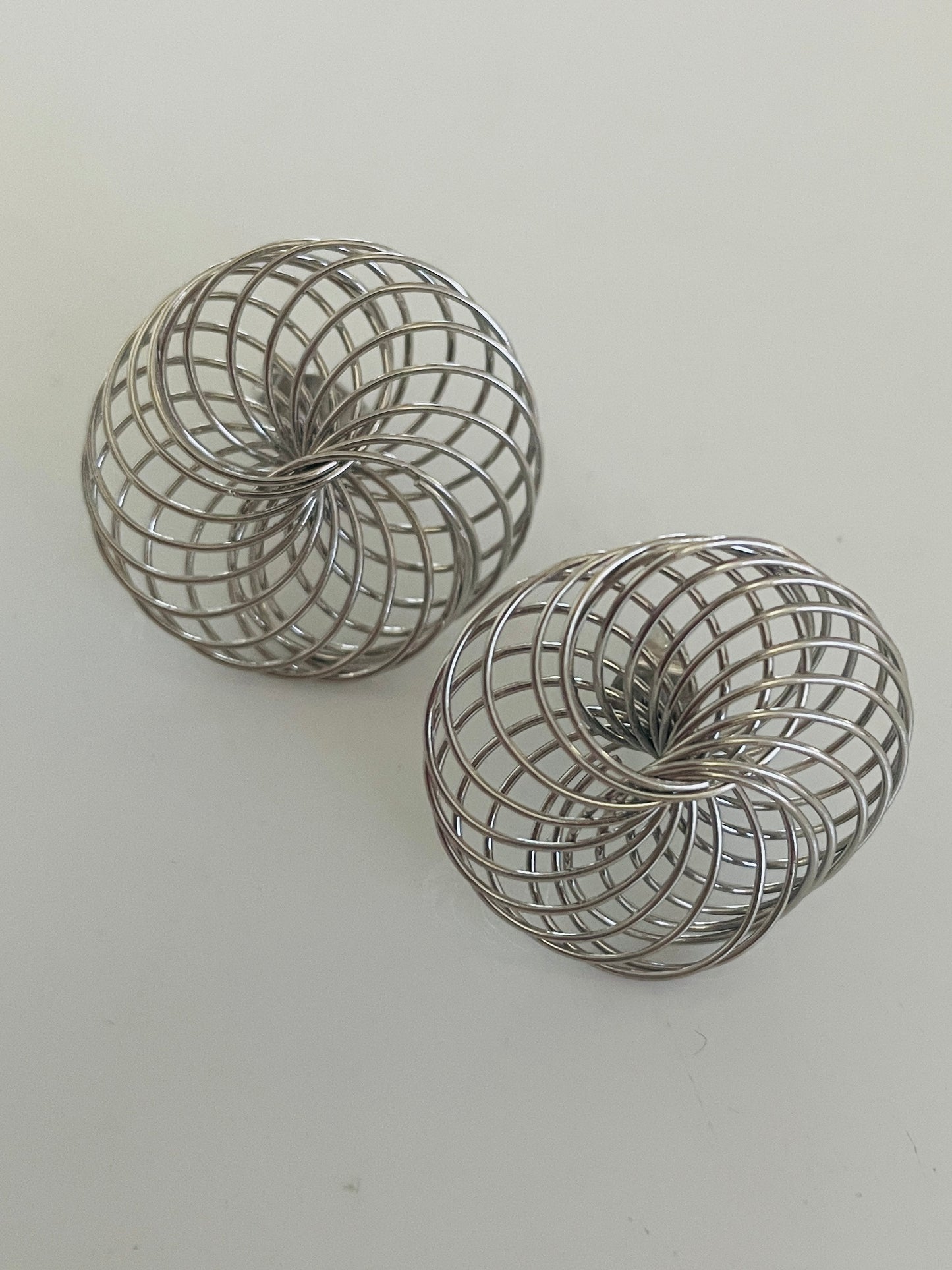 Cute silver spring earrings