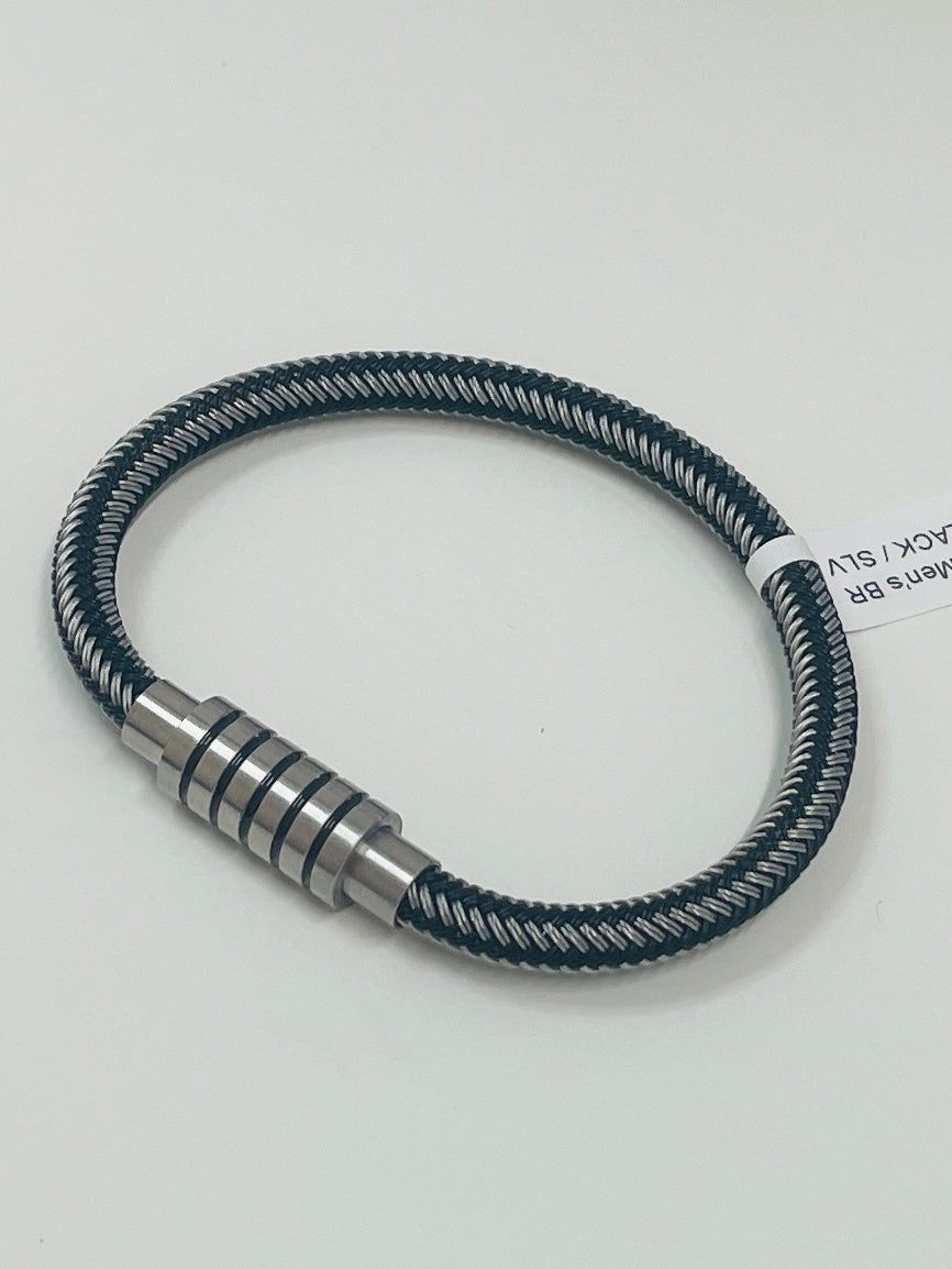 Black and silver bracelet for men