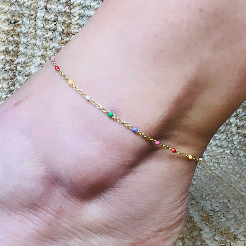 Colorful anklet chain