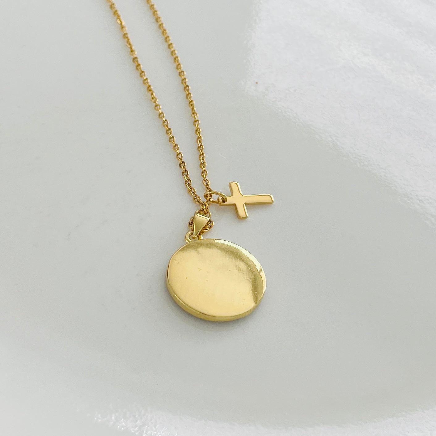 Charm and cross necklace