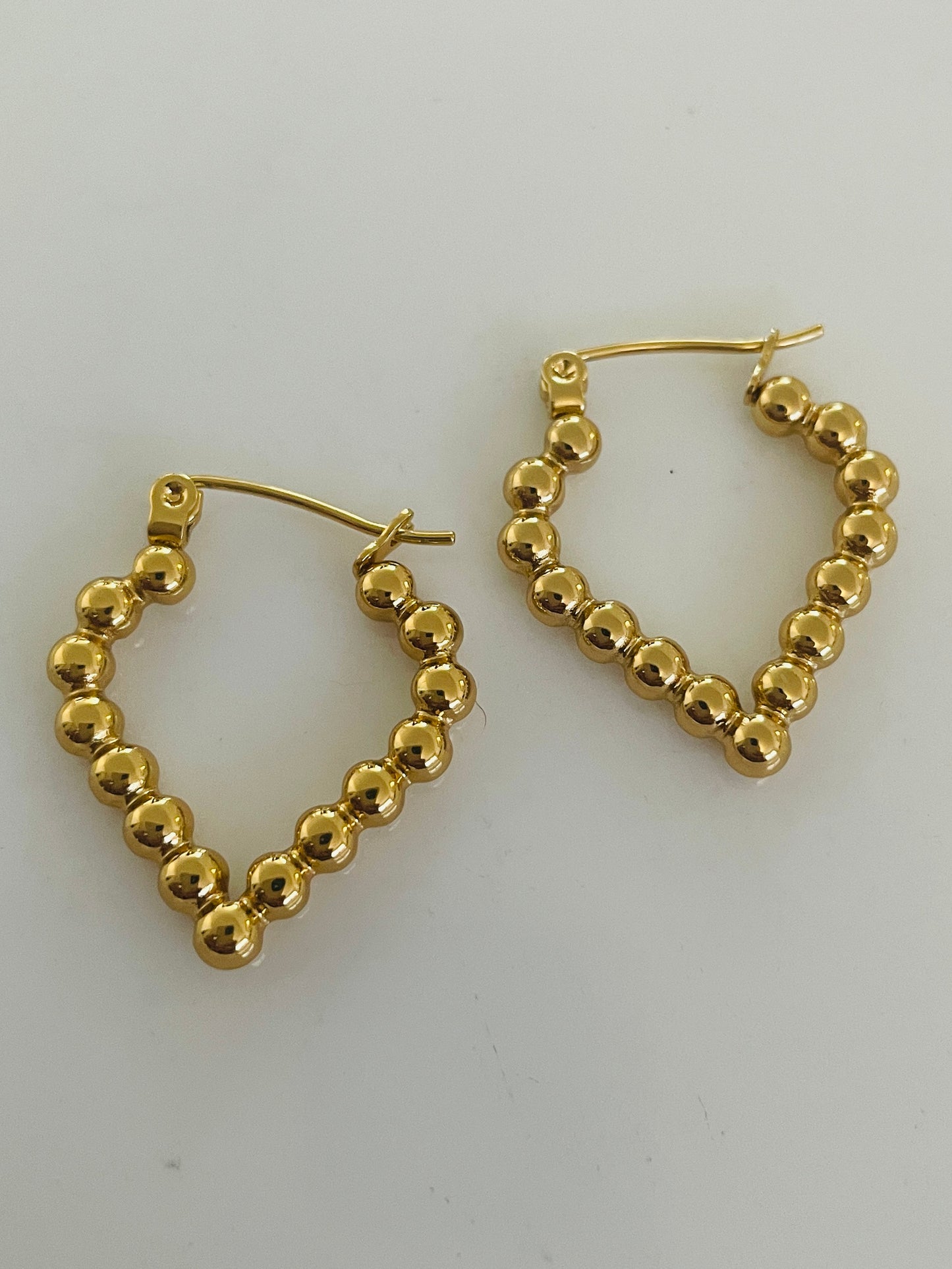 Gold simple dot hoops