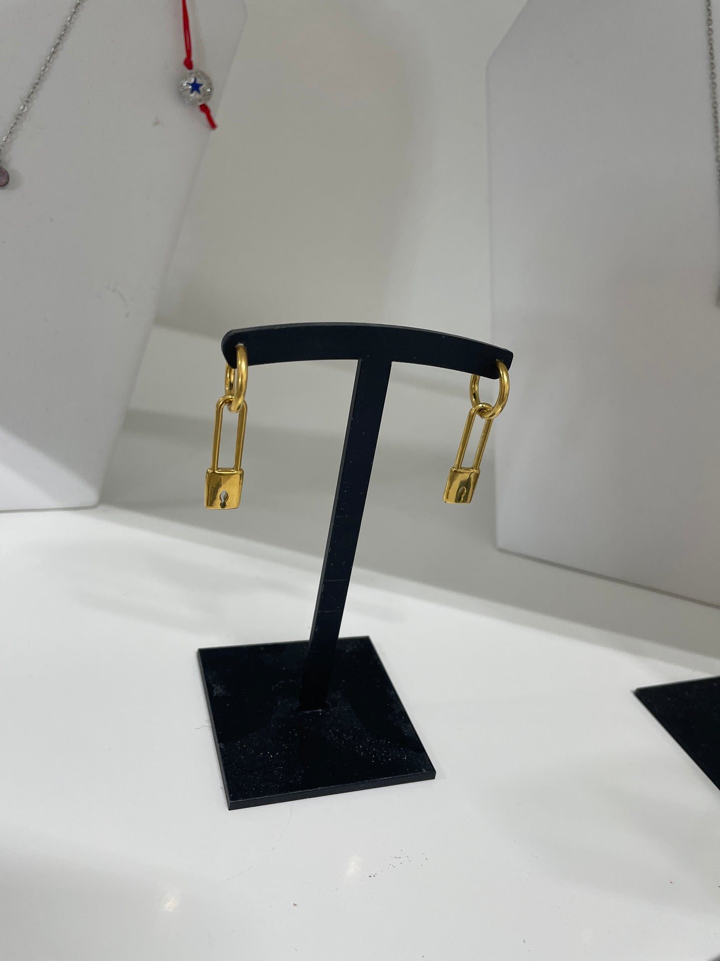 Small lock SS earrings