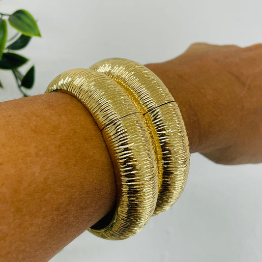 Gold and Silver Chunky Bangles
