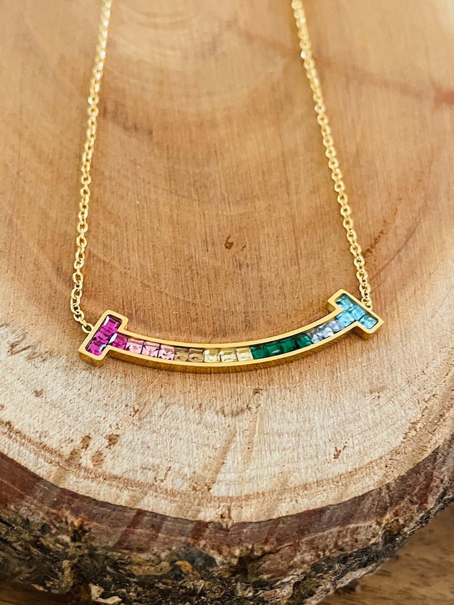 Rainbow smile necklace