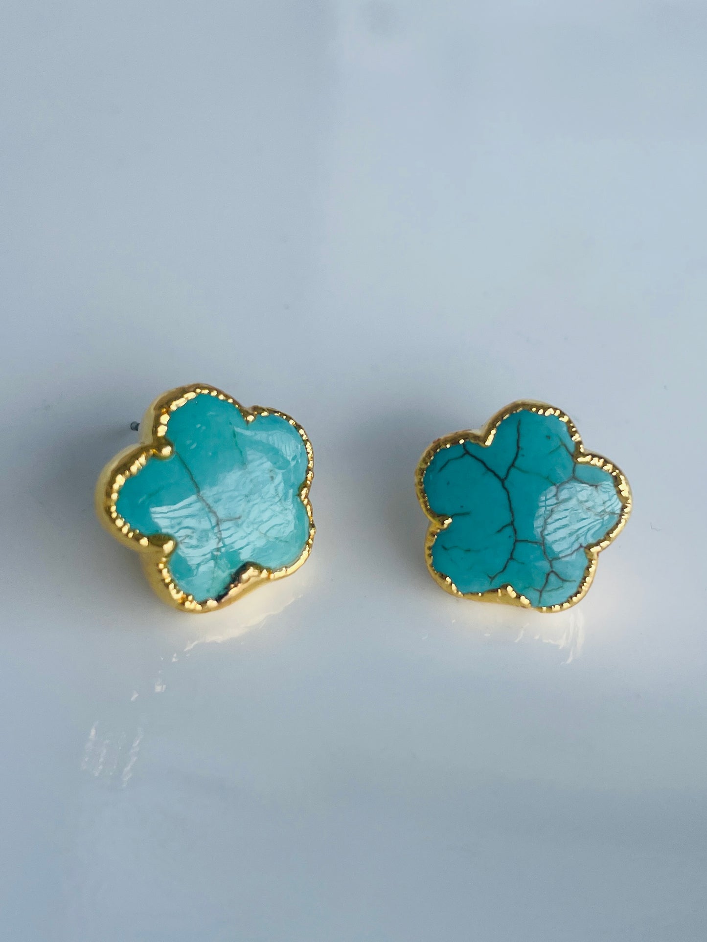 CA Turquoise Flower Earrings
