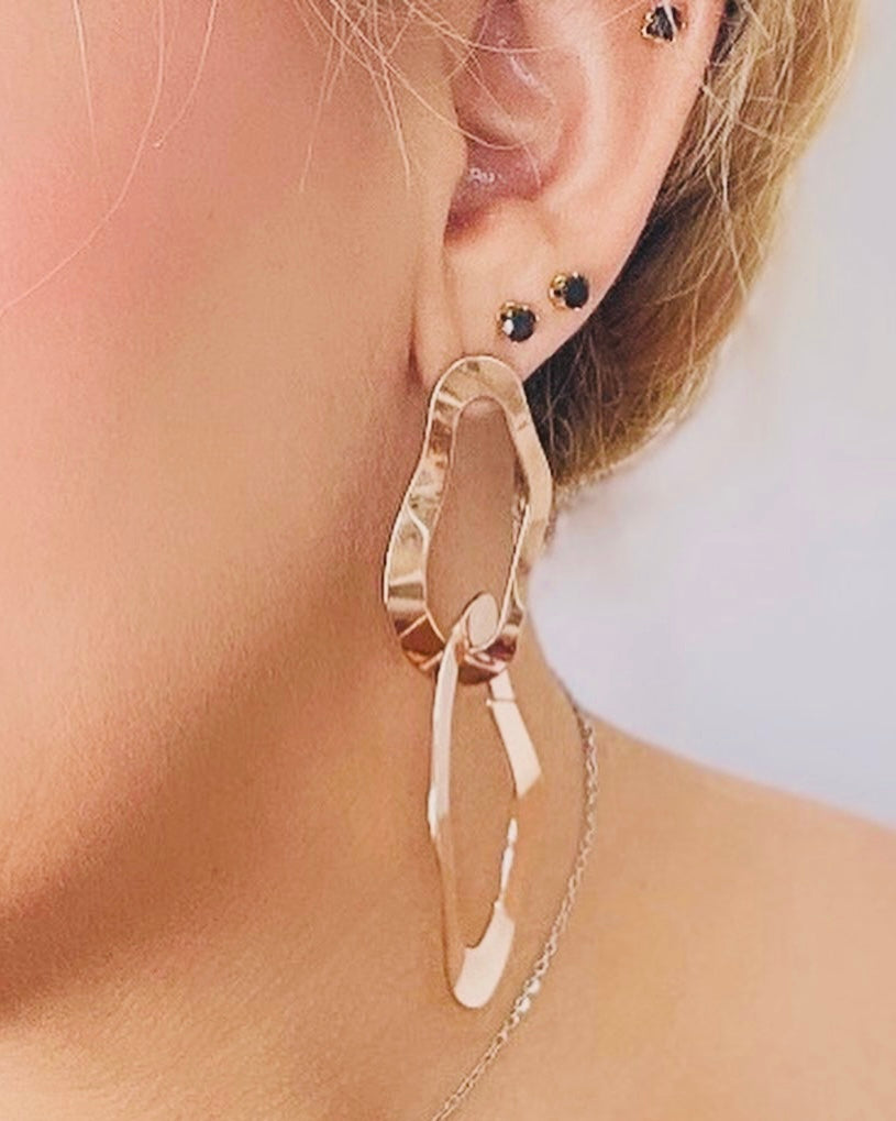Rose gold long earrings