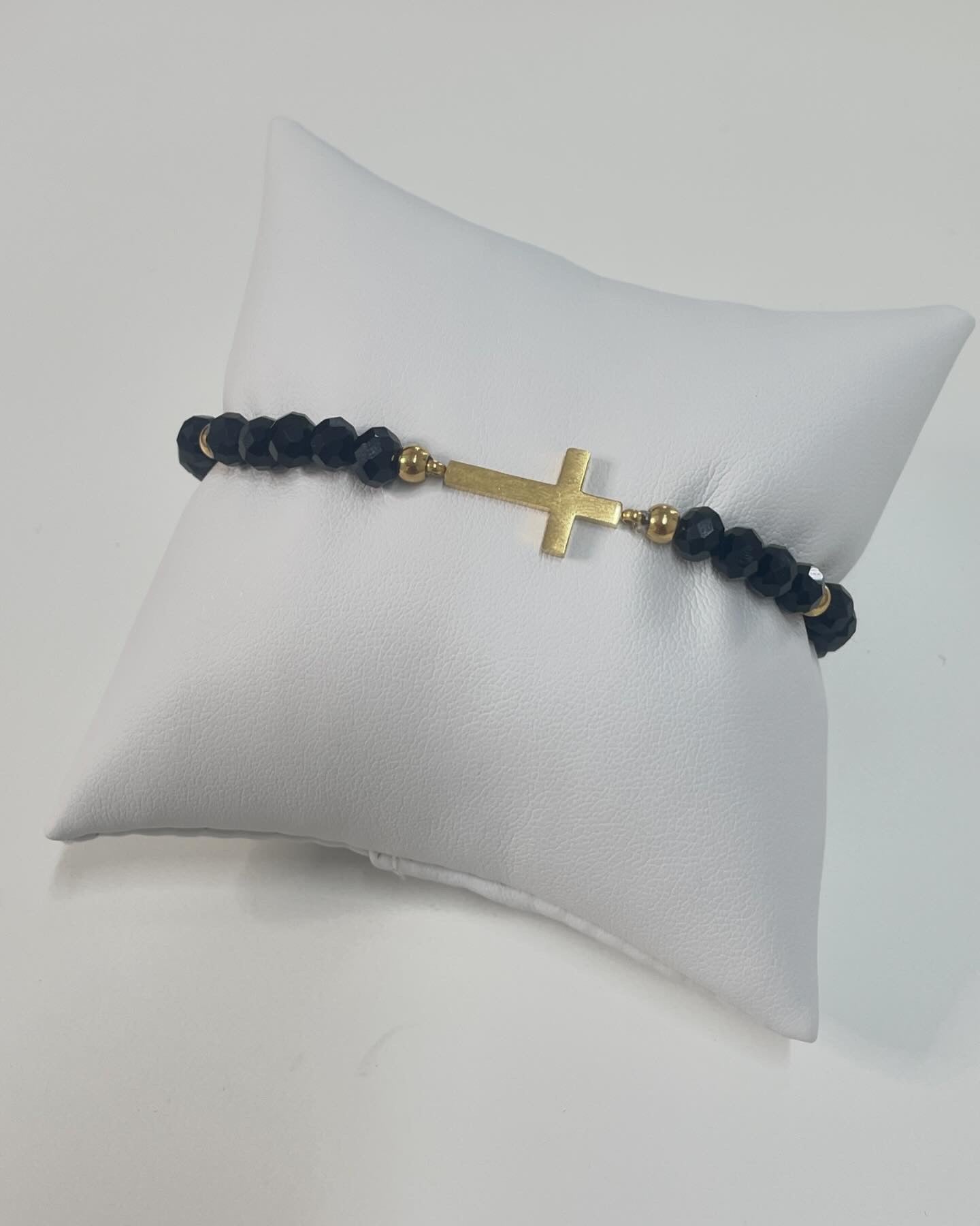 Elastic Black cross bracelet