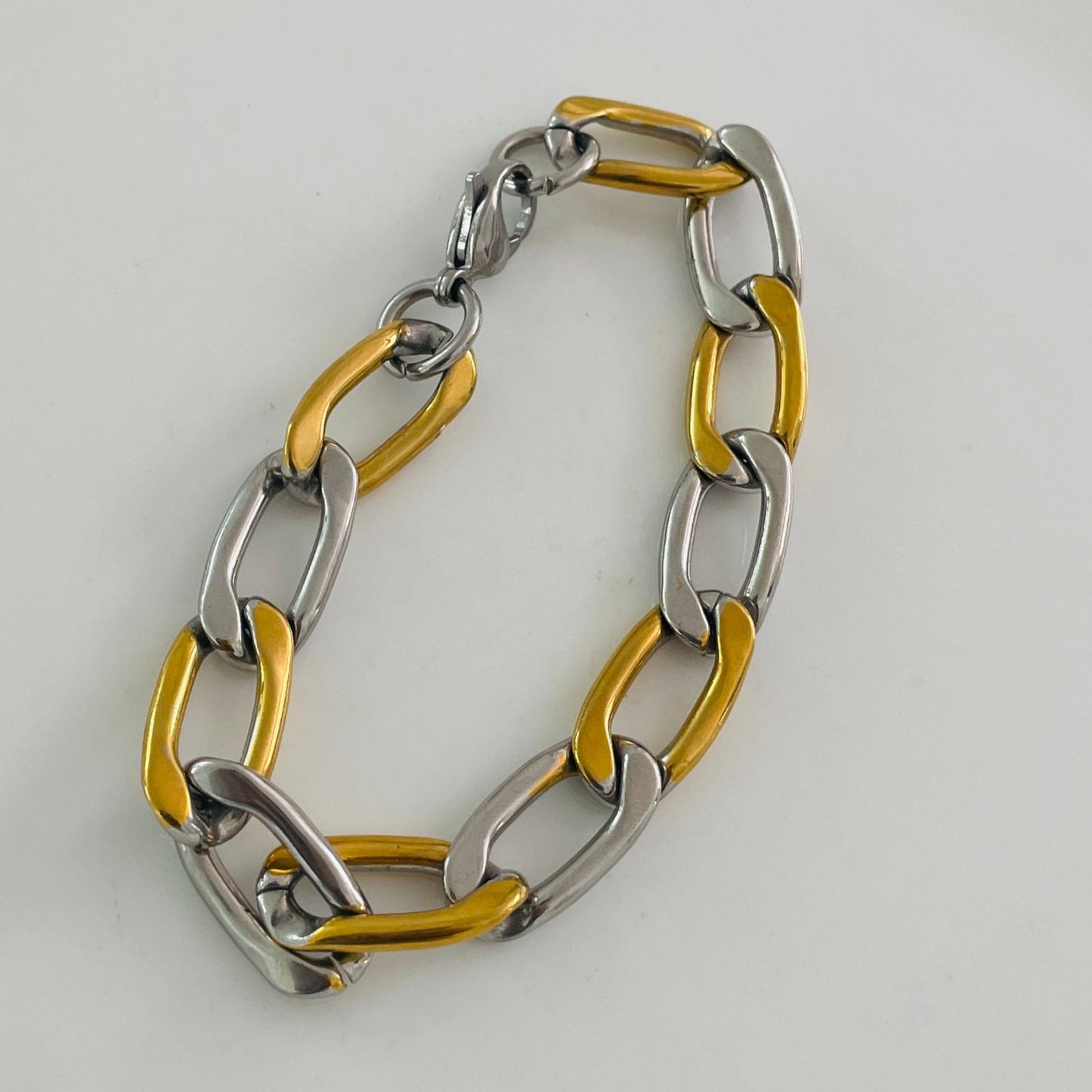 Chunky gold and silver bracelet for men