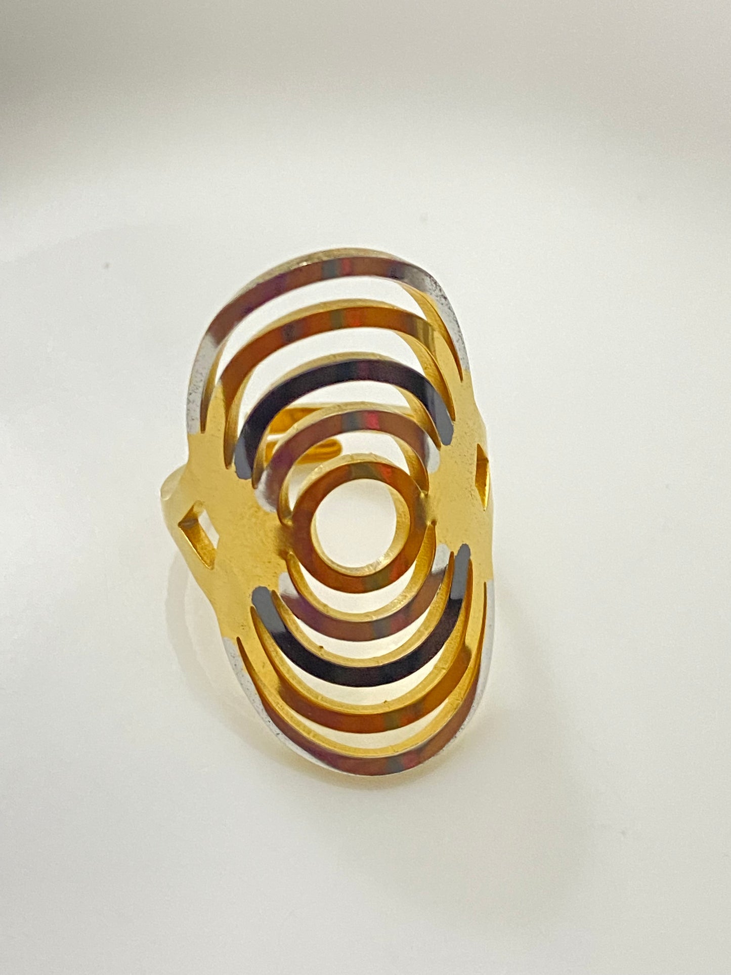 Adjustable 3 tone sllek ring