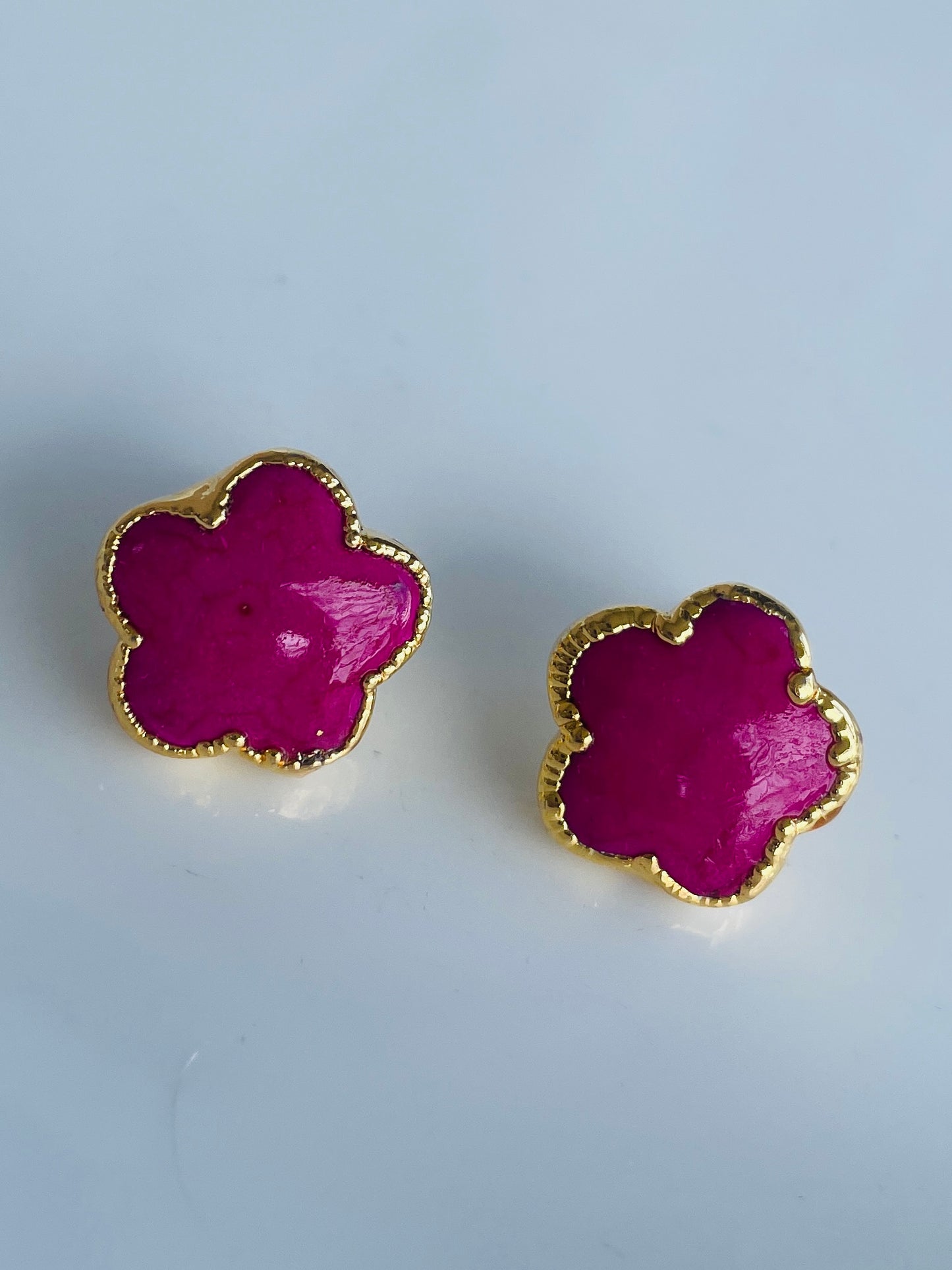 CA Pink Flower Earrings