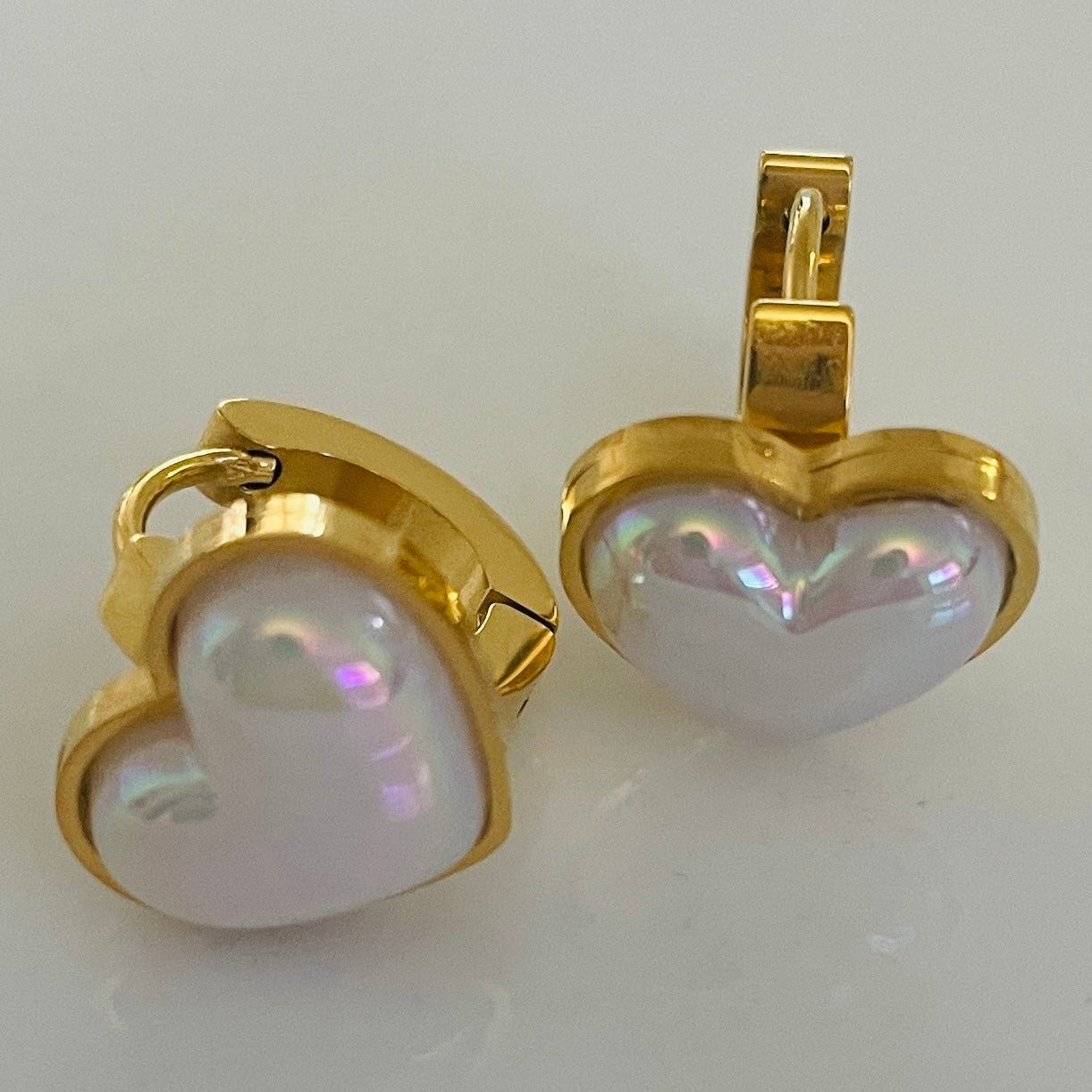 3d heart studs