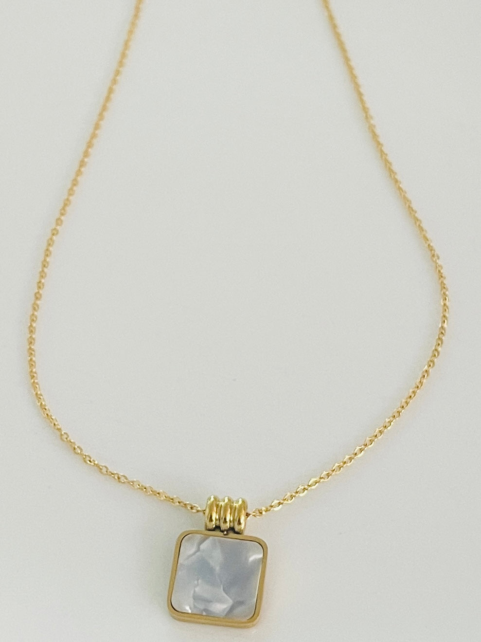 Square opal necklace