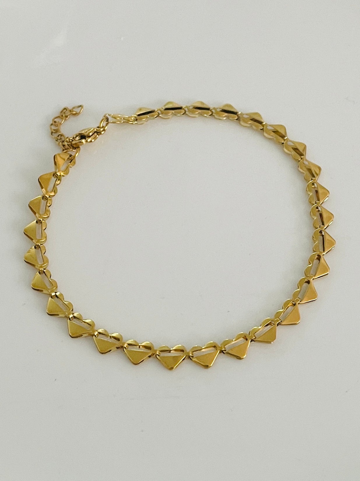 Gold heart anklet