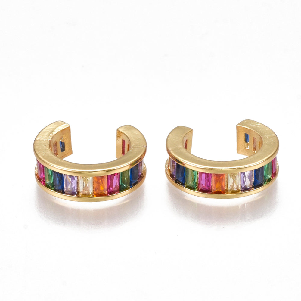 Mixed color cubic ear cuff