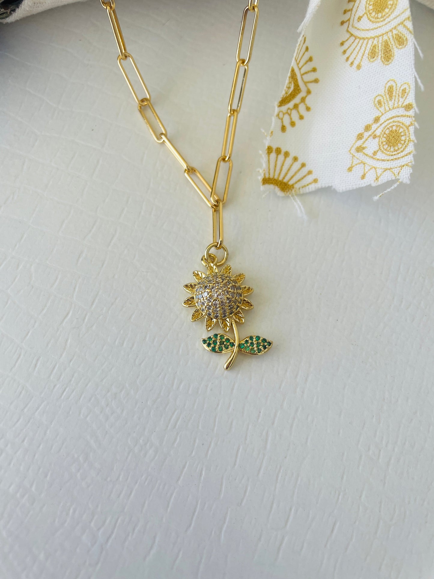 See the sunflower necklace