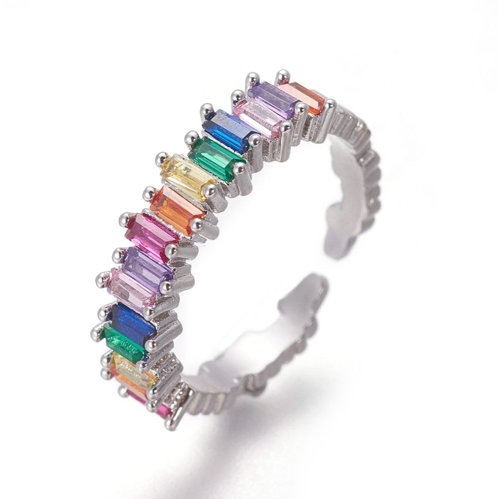 Cascade colorfull zirconia ring