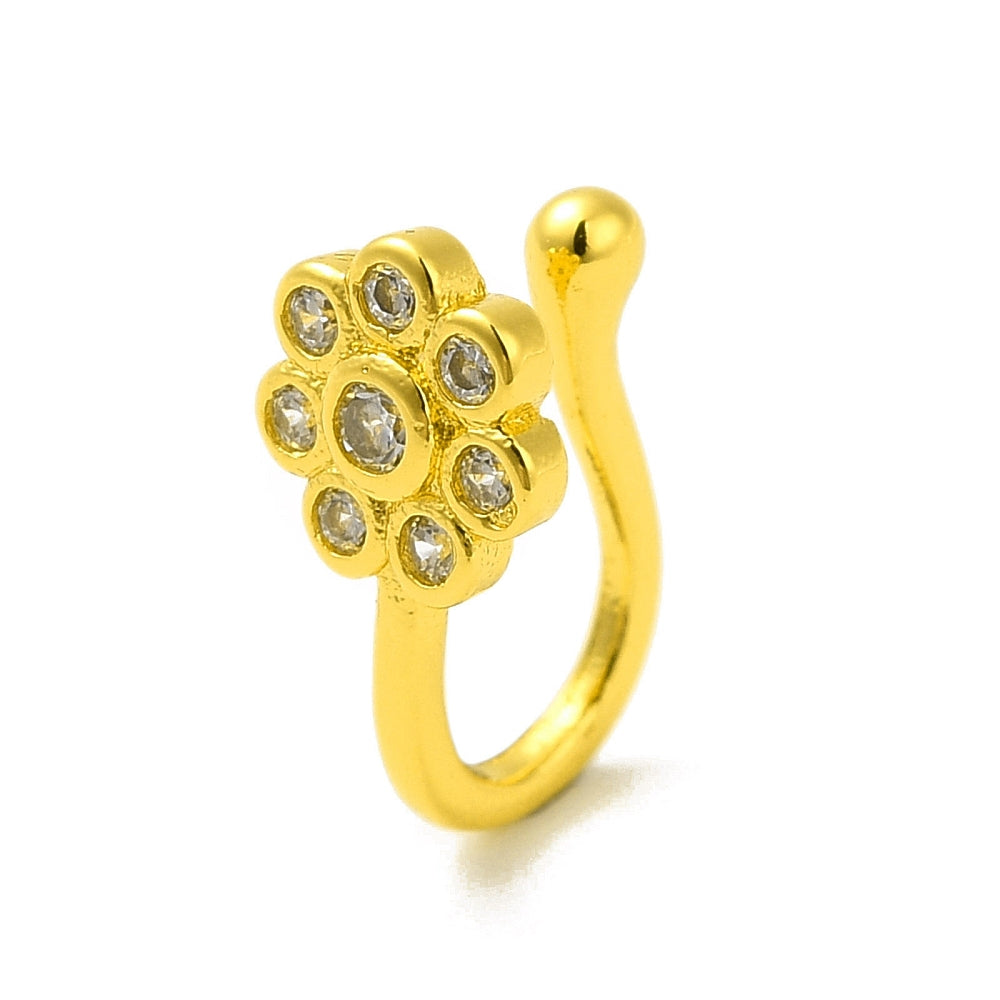 Flower clip nose ring