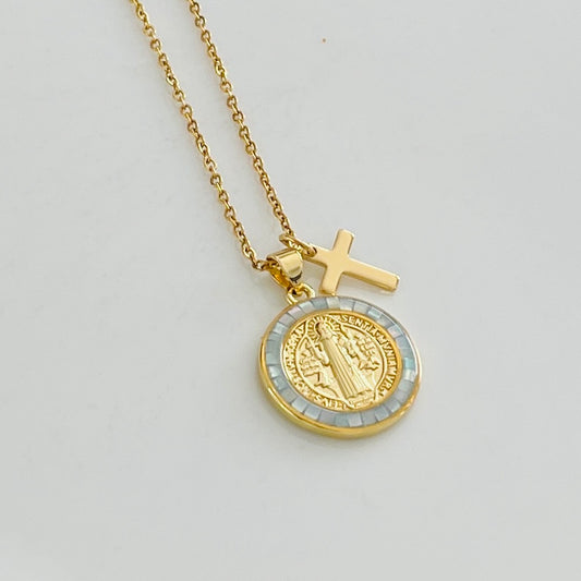 Charm and cross necklace