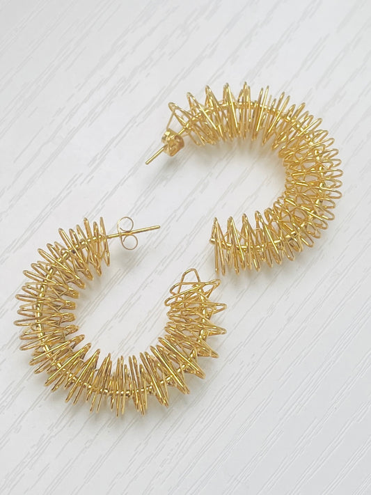 Big zig chunky gold earrings