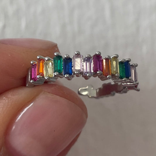 Cascade colorfull zirconia ring