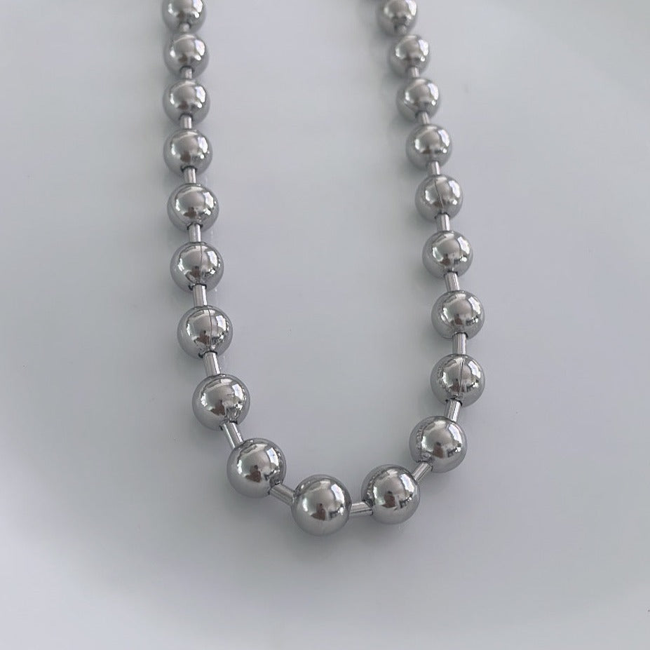 chunky  silver ball necklaces