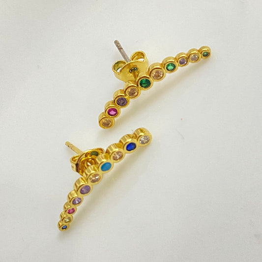 Long Colorful stud earrings