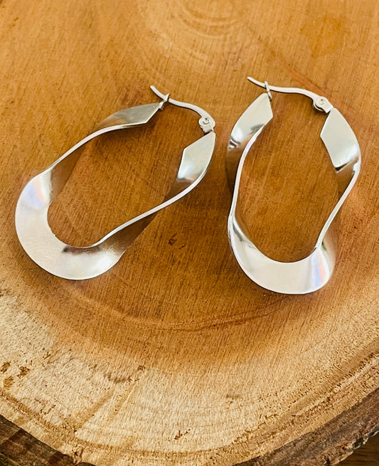 Silver Stainless steel hoops