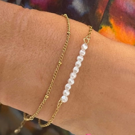 Doble bracelet pearl set