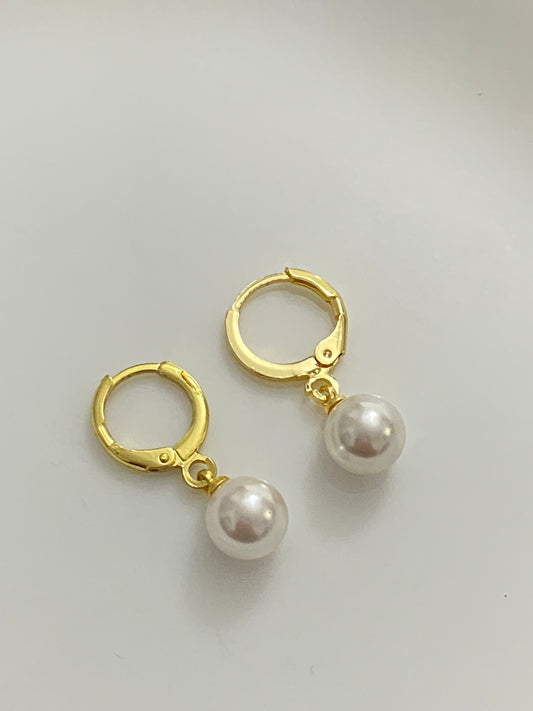 Pearl hoop earrings