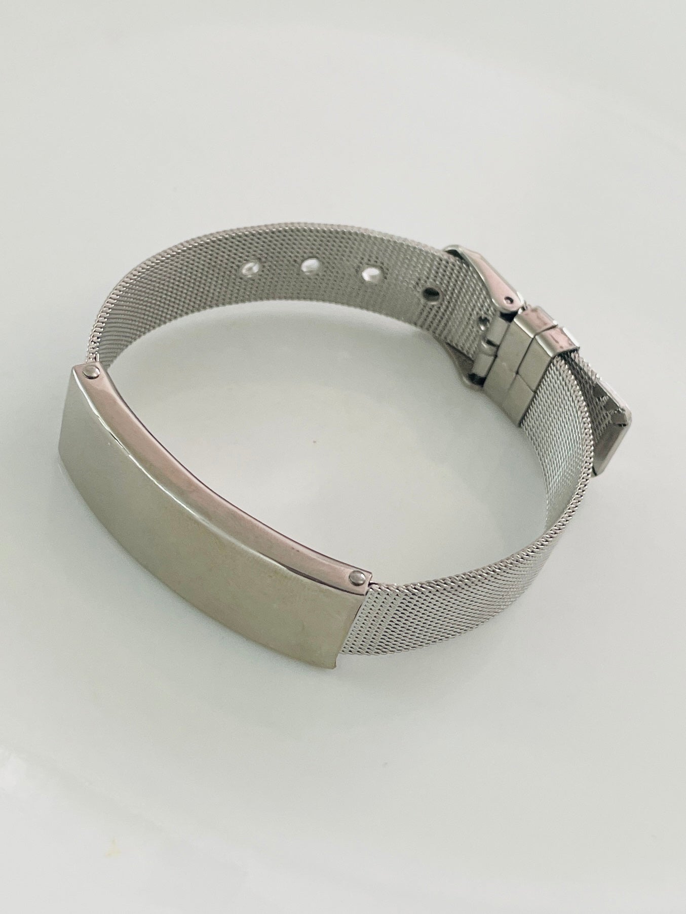 Silver men's belt bracelet