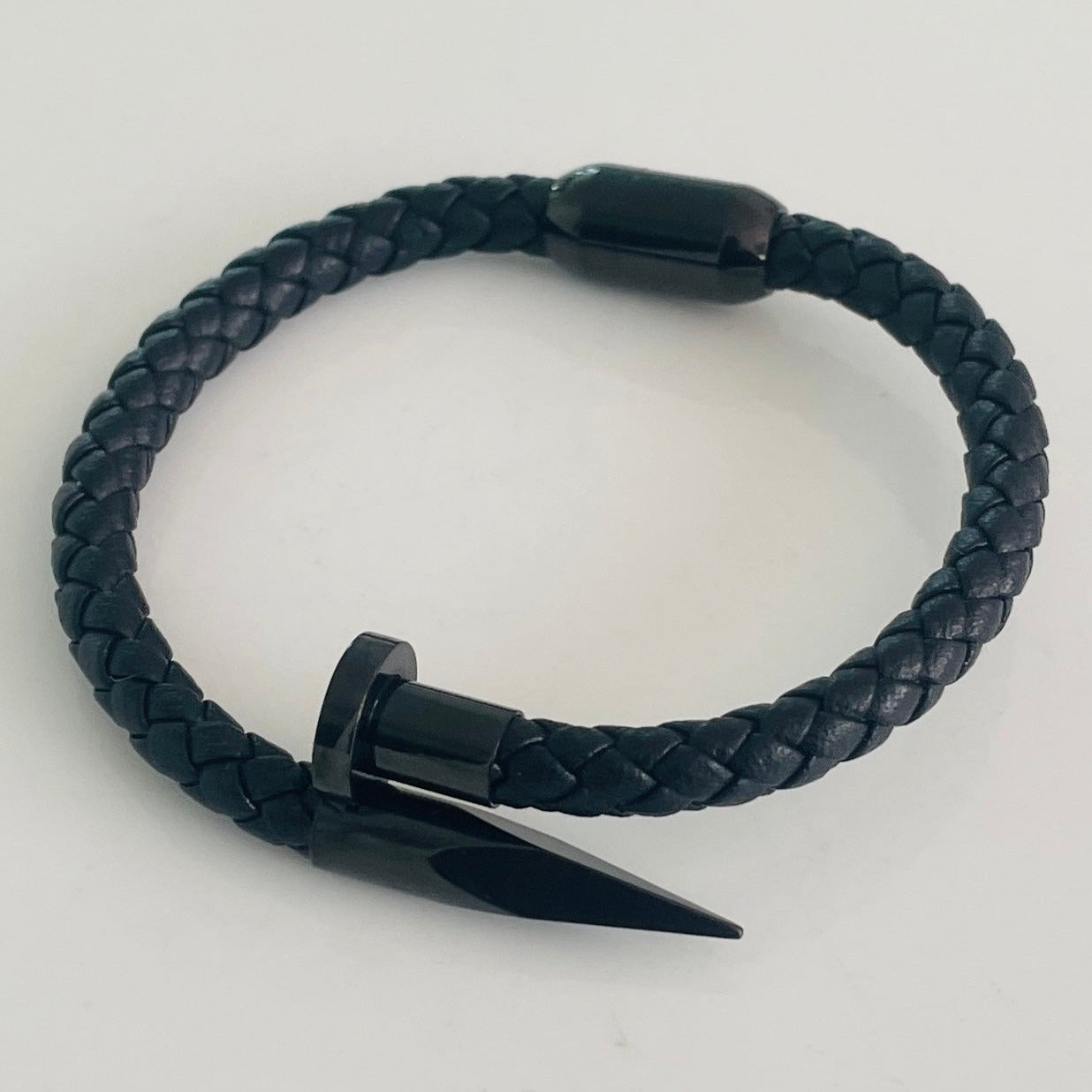 Black screw  men's bracelet