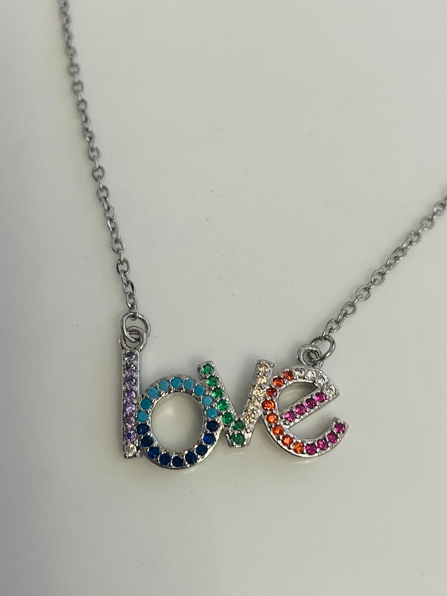 Love is love silver necklace