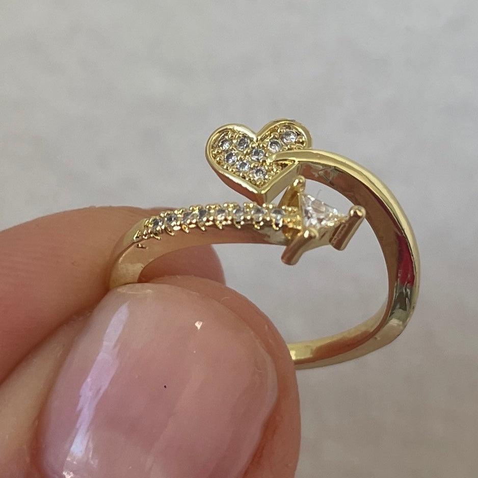 Heart and Arrow sparkle ring