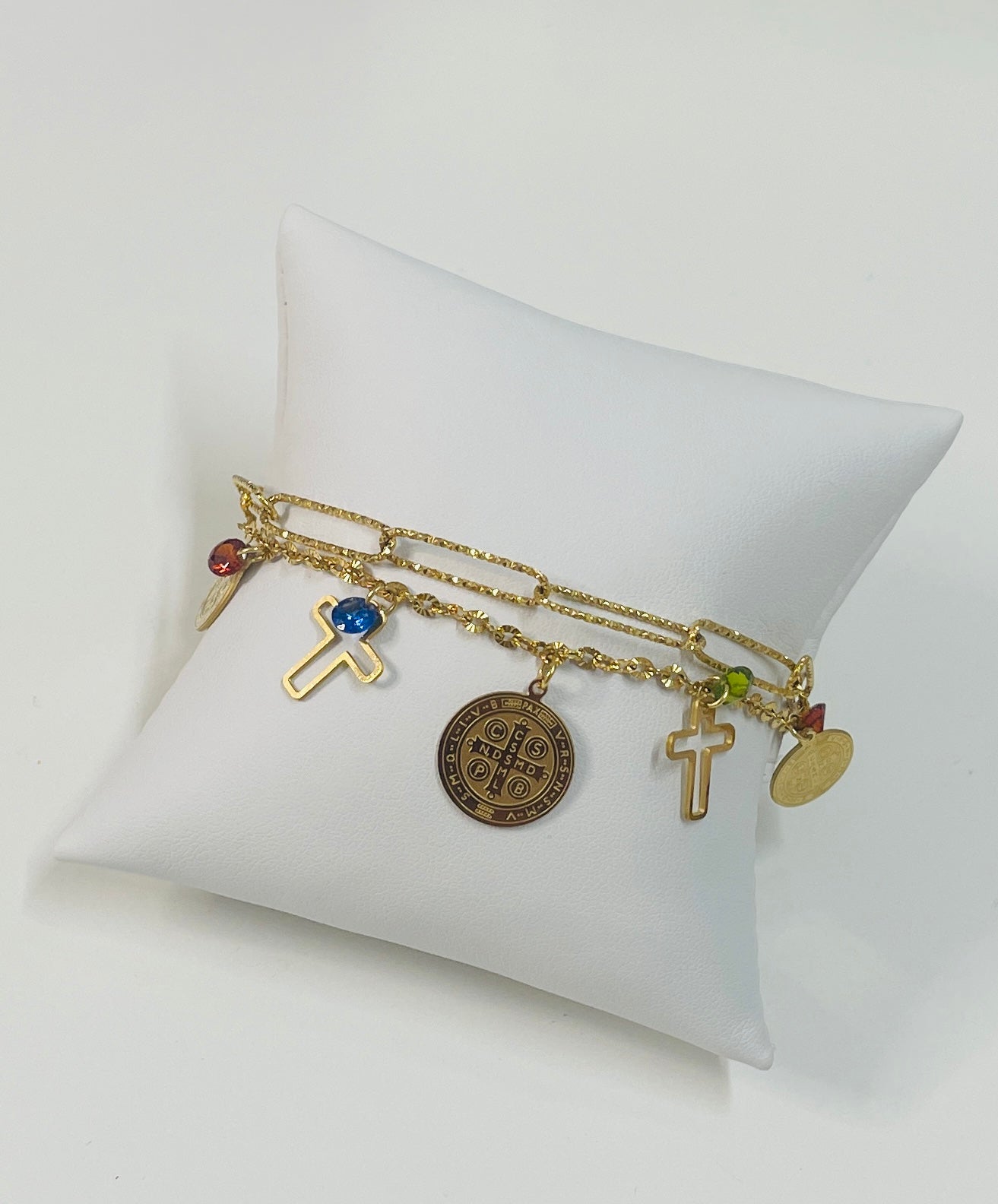 Gold cross bracelet