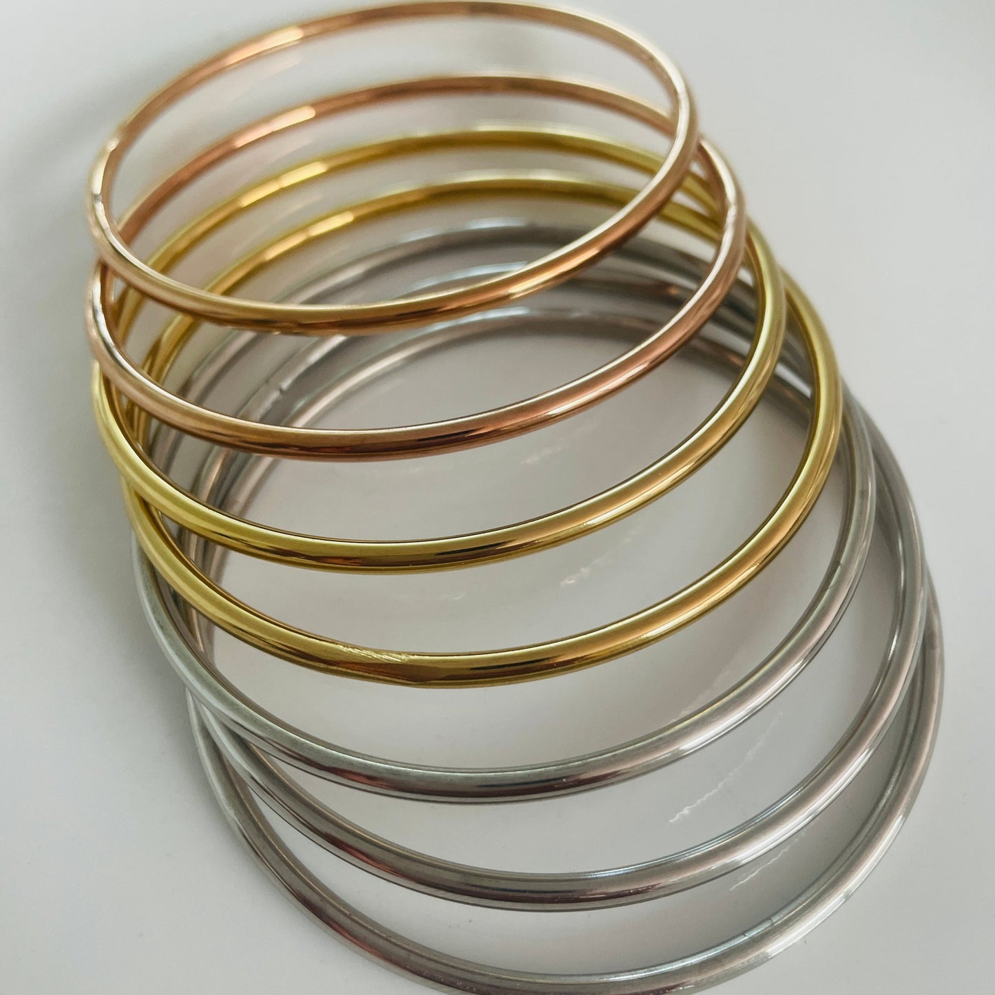 3 tone bangle bracelet set