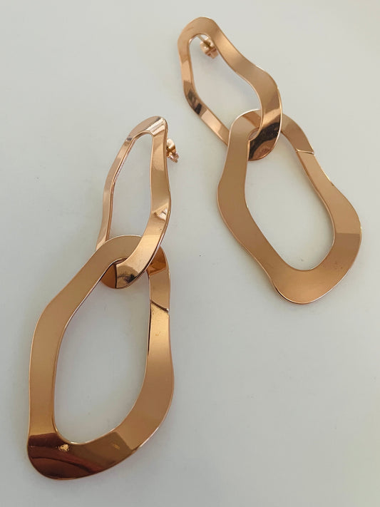 Rose gold long earrings