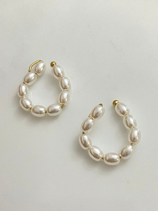 Pearl cuff earrings