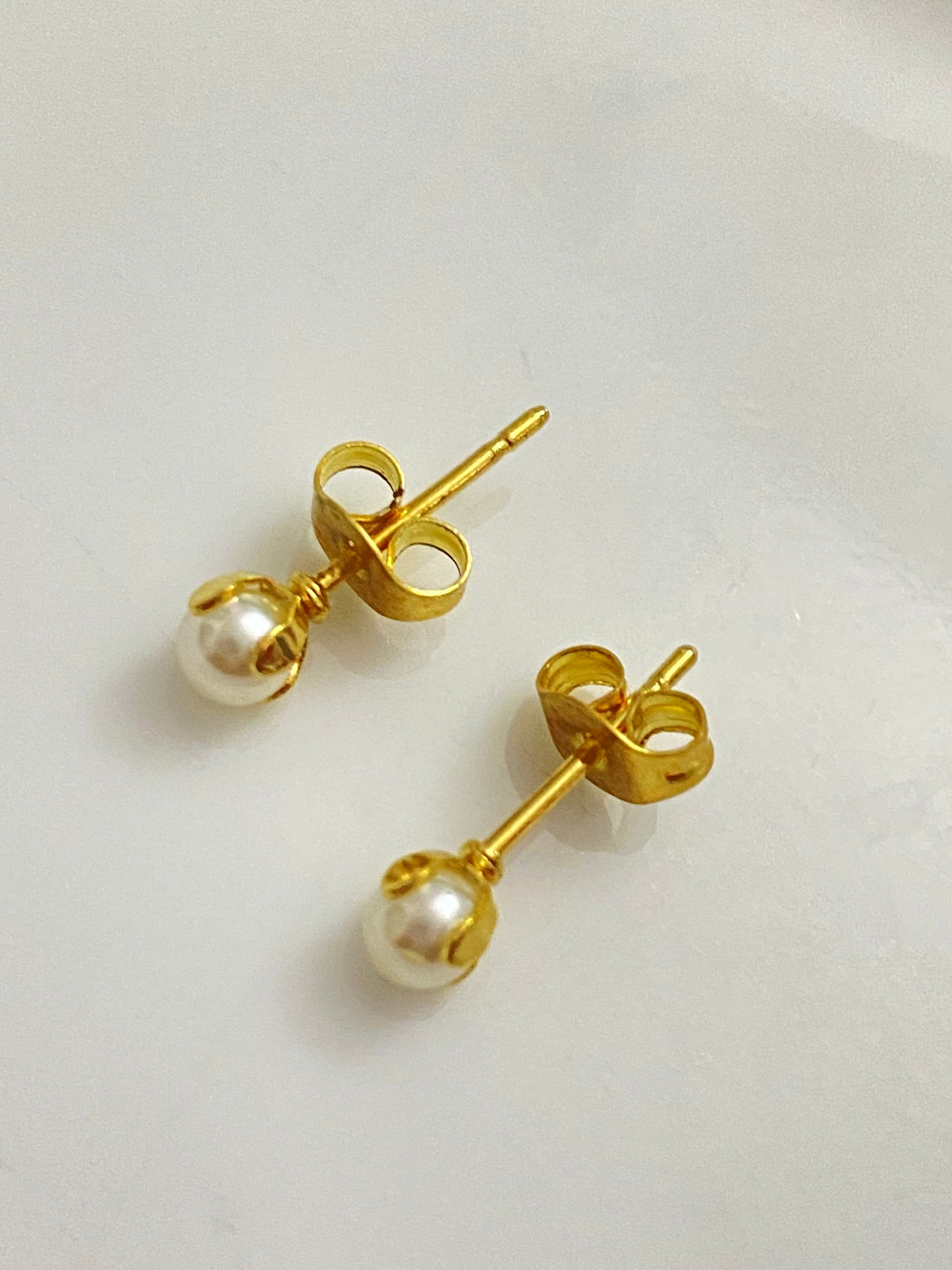 Pearl stud earrings