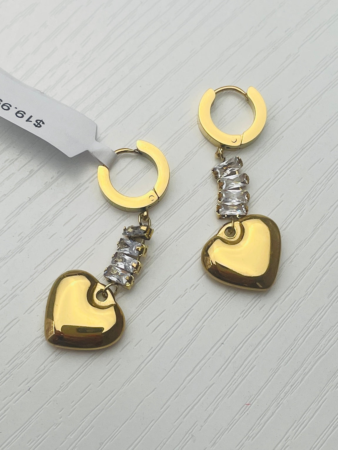 Gold Heart glam earrings