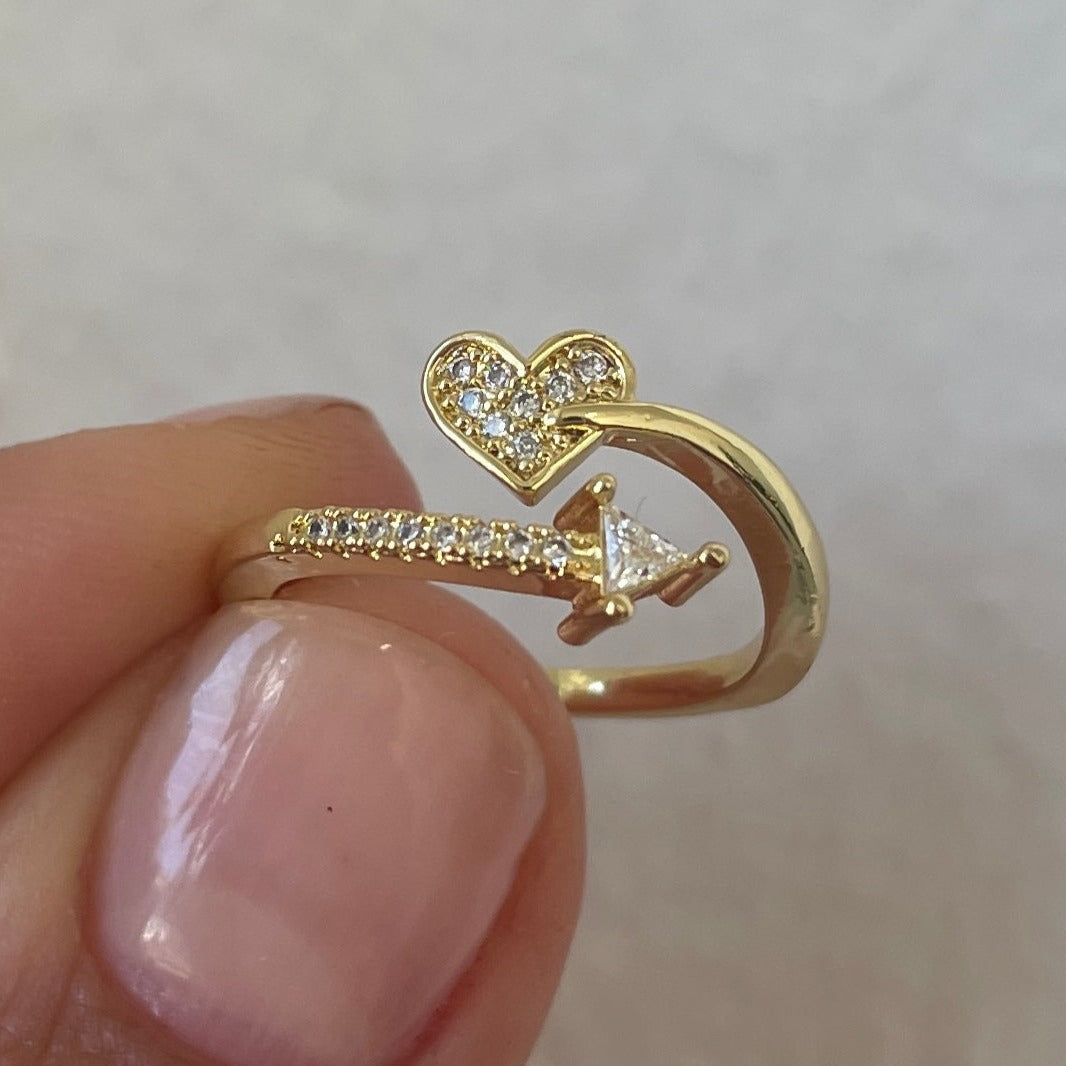 Heart and Arrow sparkle ring