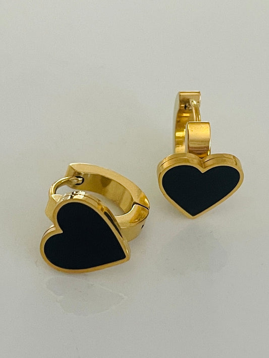 Little black heart earrings