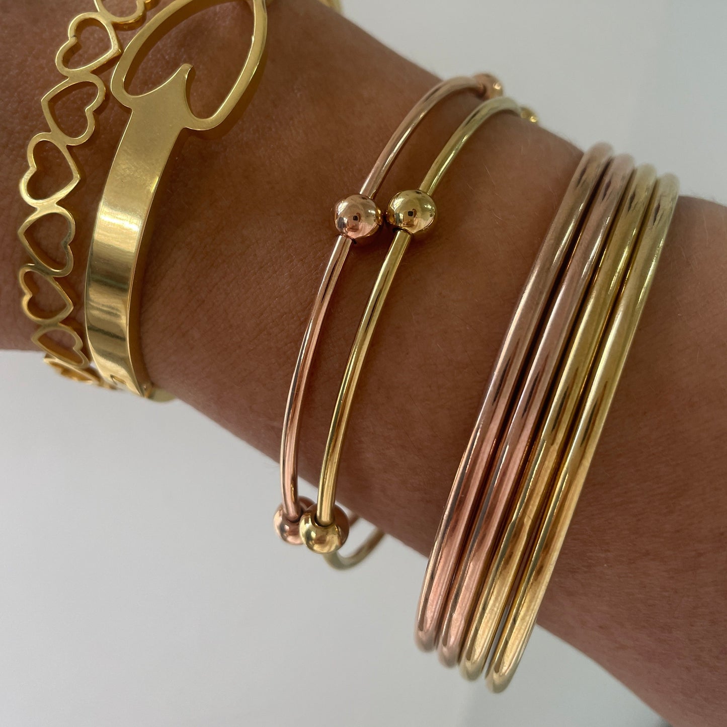 3 tone bangle bracelet set