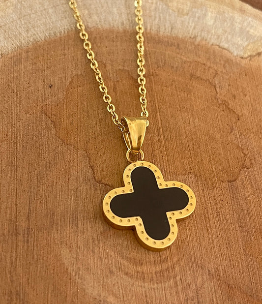 Black cross necklace