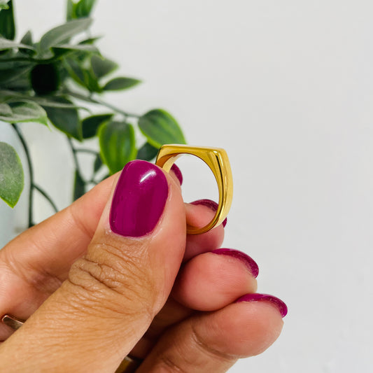 Flat  minimalist gold ring