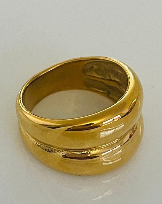 2 layered  gold ring