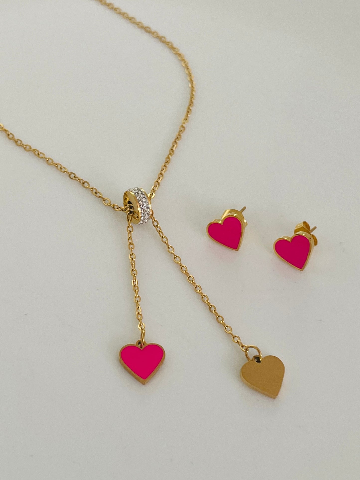 Fuscia heart set