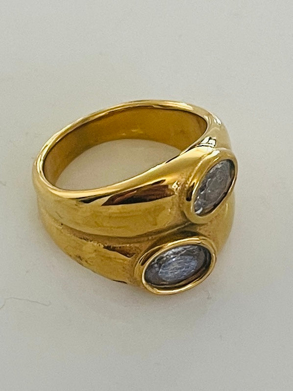 Doble clear Gold ring