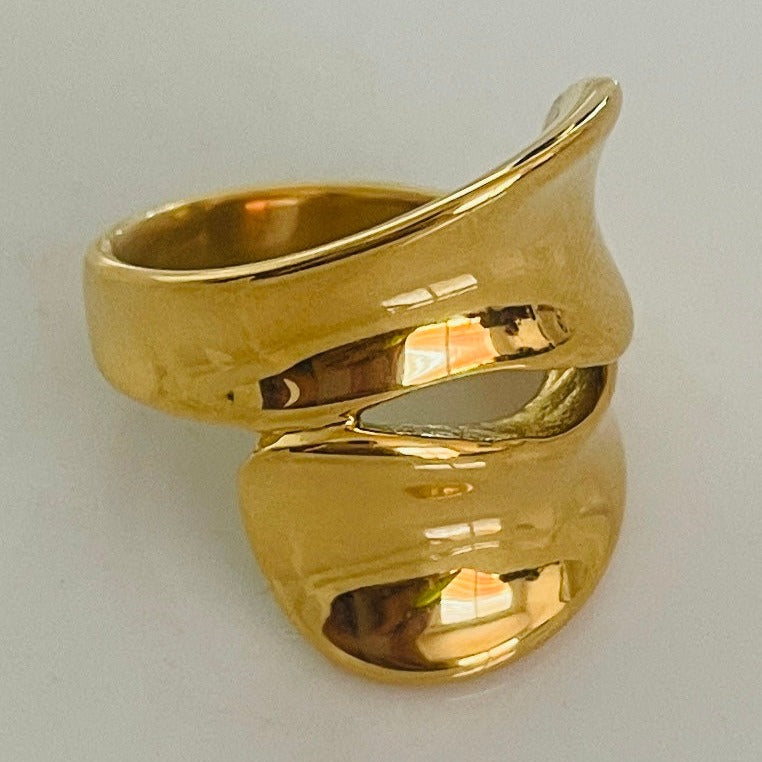 2 face gold ring