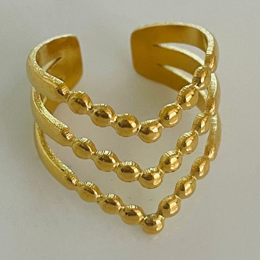 3 layered gold dots ring